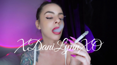 Smoking Closeup With Pink And Purple Nails