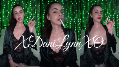 Smoking Wearing Sexy Pajamas