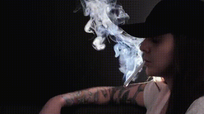 Smoking Closeup In Hat