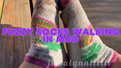 Fuzzy Socks Walking In Mud