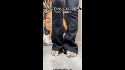 Purple Toes Standing Up Foot Tease