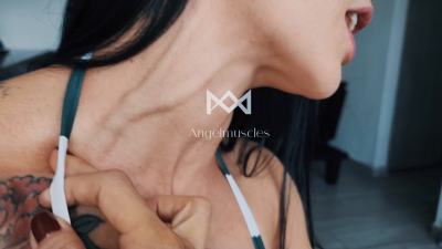 Smoking Elegance: Pulsing Neck Veins & Tempting Lips