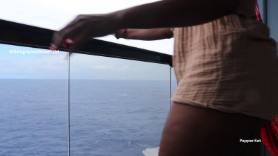 Eating Topless On Cruise Balcony