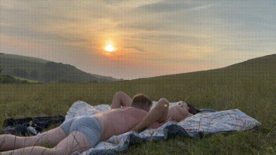 Fucking With The Sunsetting In A Field By The Beach