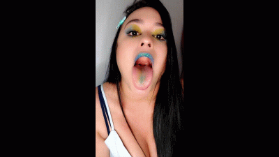 Licking Colored Candy