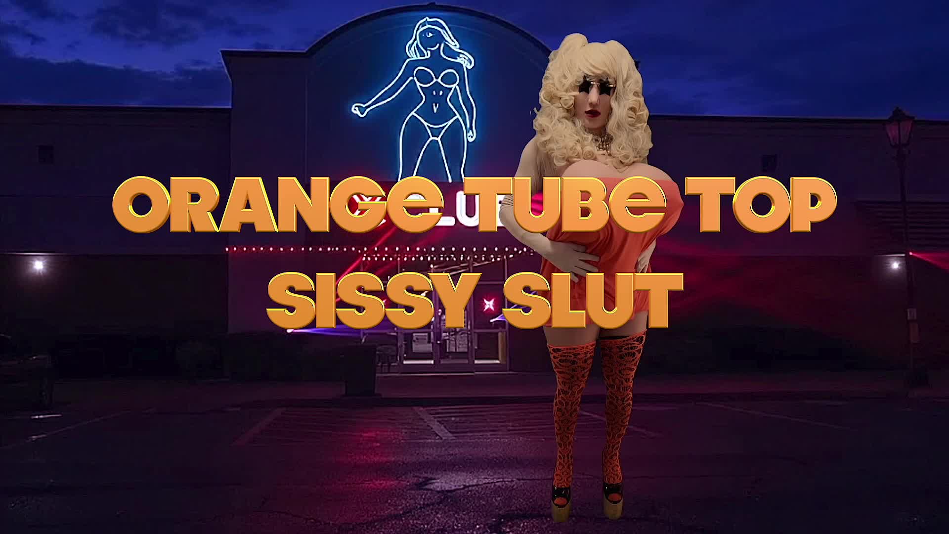 Orange Tube Top Sissy Slut