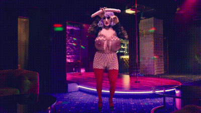 Fishnet Bodystocking Dildo Sex Show