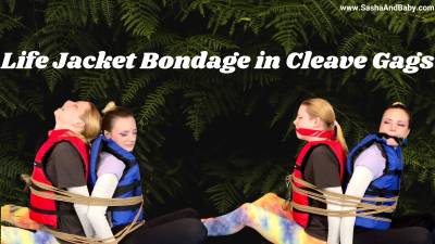 SashaAndBebe - Life Jacket Intense Bondage In Cleave Gag Struggle ...