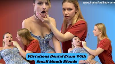 Flirtatious Dental Exam With Small Mouthed Blonde Medical Clinic