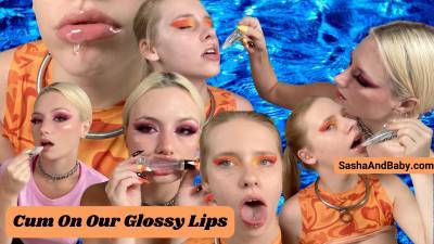 Cum On Our Glossy Plump Lips