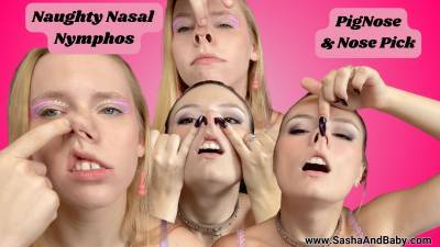 Naughty Nasal Nympho Hot Blondes Nose Pick And Pinch