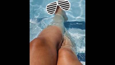 Toes Splashing In The Pool