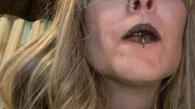 Goth Blowing Spit Bubbles & Drool