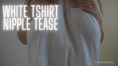 White T-Shirt Nipple Tease