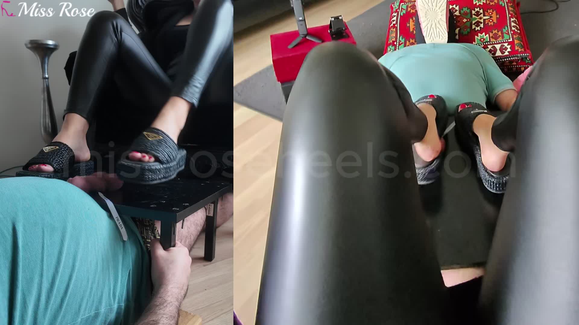 Cbt With My Beautiful Prada Slippers And Then Kick The Cum Out Of His Dick