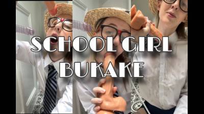 School Girl Receives Bukkake