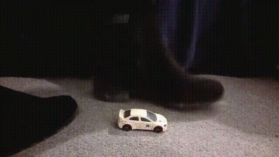 Giantess Car Stomp With Dirty Muddy Boots