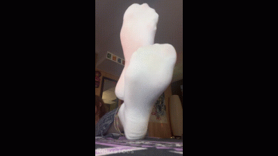 Sweaty White Ankle Sock Removal -- Breathe Deep, Foot Freak
