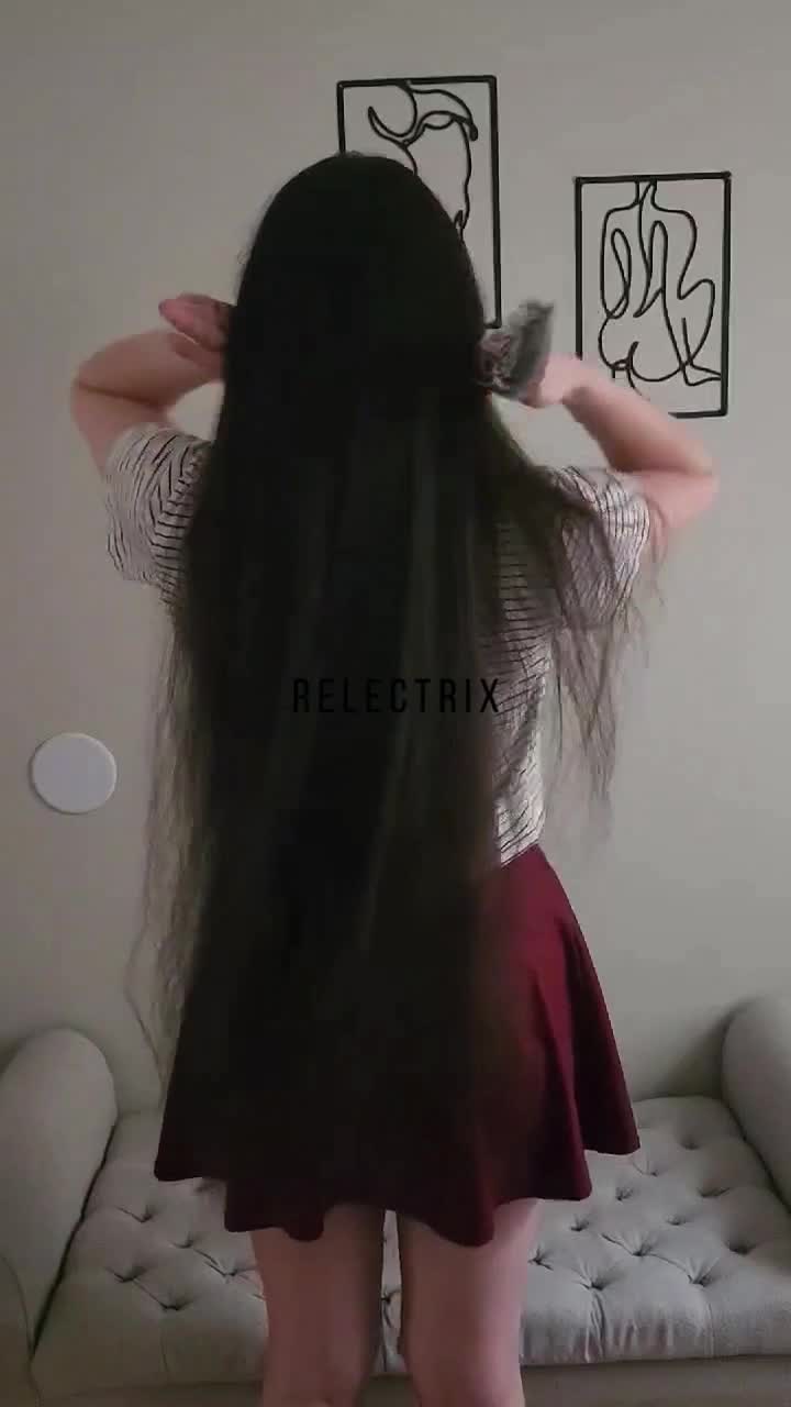 Hairbrushing Of Super Long Virgin Hair
