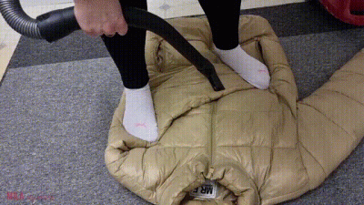 Mila Cleans Her Down Jacket Part03