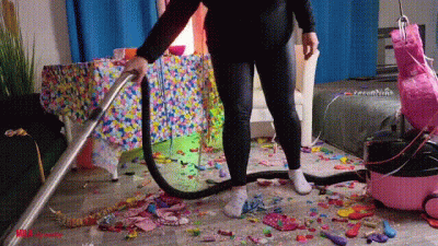 Mila Vacuuming After The Pinata Party (Part 01)