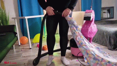 Mila Vacuuming After The Pinata Party (Part 2) Lots Of Hoseblocking!