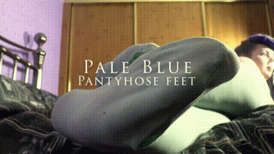 Pale Blue Pantyhose Feet