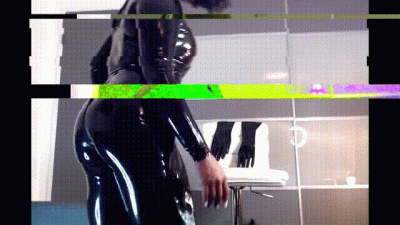 Ebony Femdom Heavy Rubber Gloves Glitch