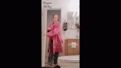 Pink Robe Bathroom Peeper