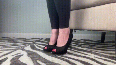 Peep Toe High Heels Dangling & Shoeplay