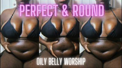Ebony BBW: Oily Belly Worship