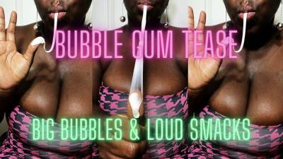 Ebony Findomme Bubble Gum Tease: Blowing Bubbles & Loud Pops