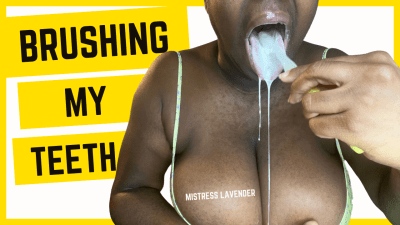 Mistress Lavender Brushes Her White Teeth While Ignoring You: Findom Dictator