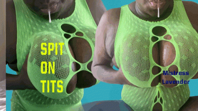 Sloppy Spit On Huge Boobs/ Tits: Mistress Lavender