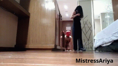 Mistress Ariya Getting Her Boots Licked Clean By A Slave