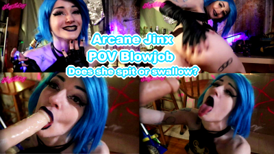 Does Arcane Jinx Spit Or Swallow? POV Cosplay Blowjob + Cumshot