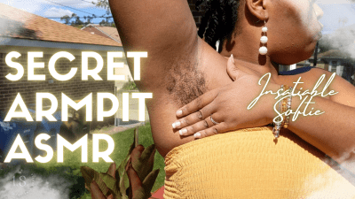 Secret Hairy Armpit ASMR By Ebony BBW Stretching Outside 4K