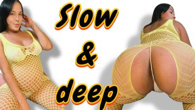 Swollen Belly Queen - Slow Anal Dildo & Creamy Close-Up