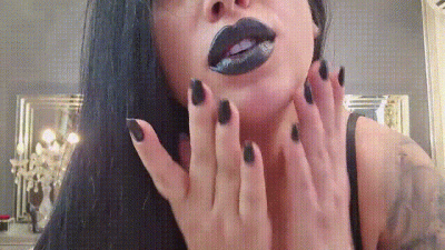 Your Fetish For Glossy Black Lips And Nails