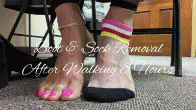 Boot And Sock Removal After Working 8 Hours
