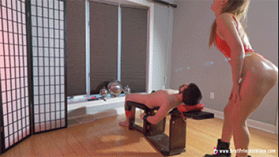 Riot Starter - Red Bodysuit Babe Facesitting To Extreme (Smother Chair)