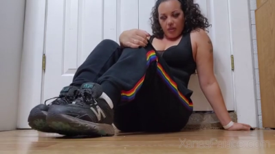Annika Smells Her Well-Worn Socks, Shoes And Feet