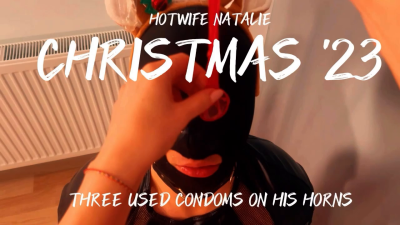 Christmas'23: Three Used Condoms On His Horns