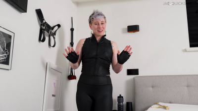 POV Cheating Fantasy: Stranger In Leather Locks You Up And Uses Your Cock! Cocky Trans Dom With A Big Clit Takes Your Creampie In Bondage