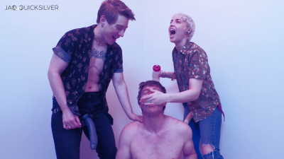Submissive Throat-Fucked By Two Dominants Jaq Quicksilver And Cosmicbroccoli Jaq And Brodie Breakhartt Face-Fuck Aiden With Huge Strapon Dildos