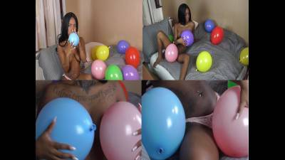 Ebony Babe Balloon Fetish!