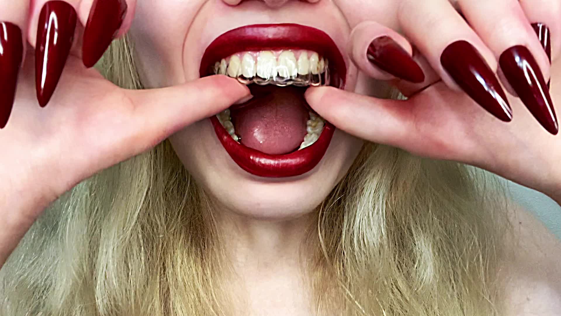 braces girl dildo play