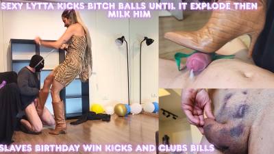 Sexy Lytta Kicks Bitch Balls Until It Explode Then Milk Him Ep 2- Photos Of Results On My Social Media- Ballbusting- Female Domination- Femdom Cbt Humiliation- Boots- Findom- Collar- Kick- Trample Cumshot Footjob- Cum Eating