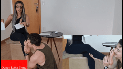Sexy Teacher Lytta Has Her Feet Worshipped
