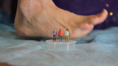 Three Tourists In The Giantess Cave